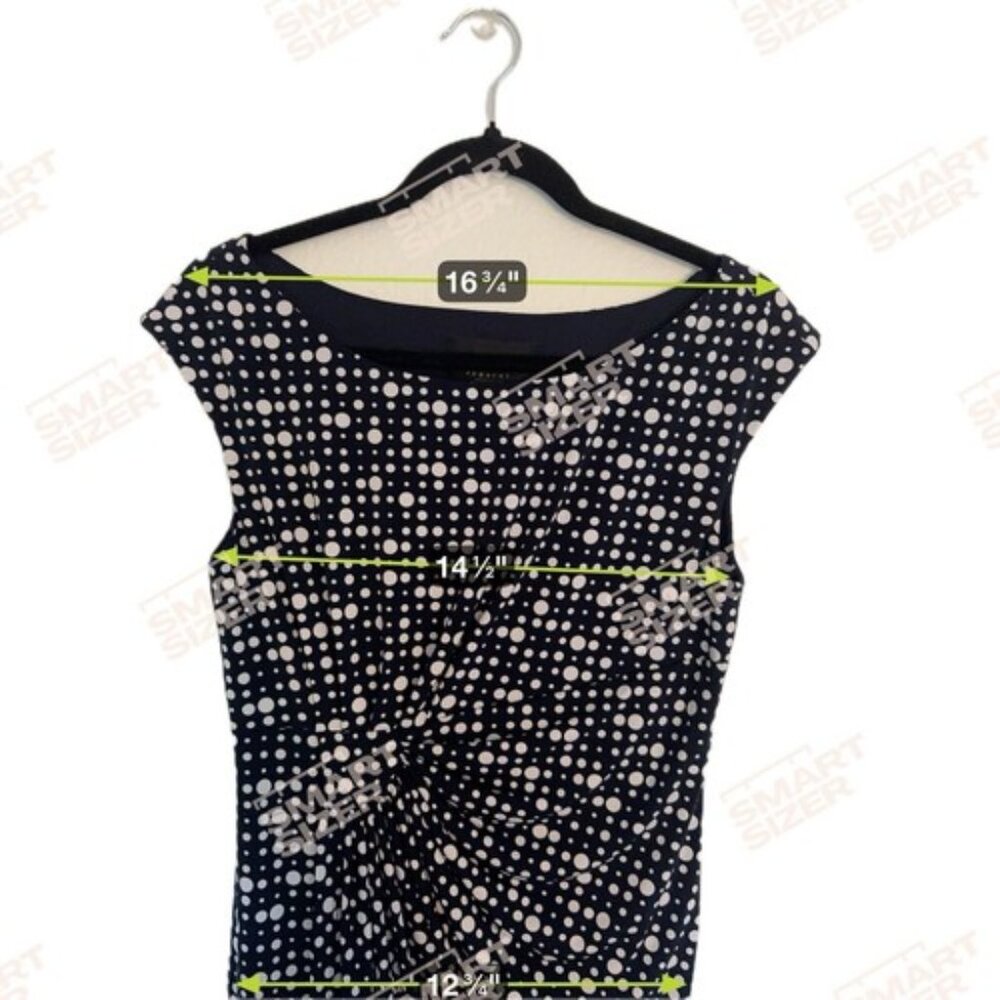 Womens Dress Size 8 Knee Length Blue White  Classic Polka Dot Cap Sleeve